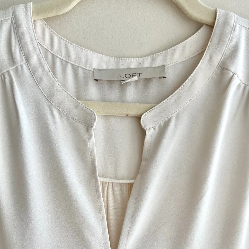 LOFT Creamy White Tank Top, Layering Tank, Business Casual, Size Medium - Image 6