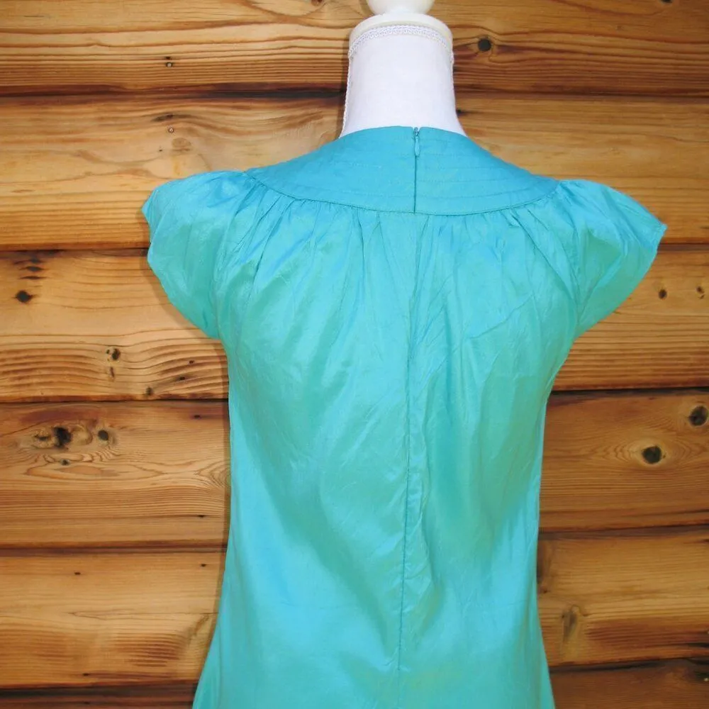 Calypso St. Barth Womens Blue Green Silk Mini Dress - Image 5