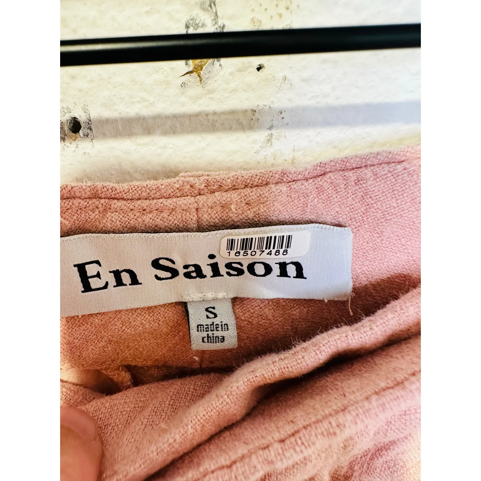 EN SAISON Dusty Pink Linen Style Front Zipper Macey Trousers Pants Size Small - Image 10