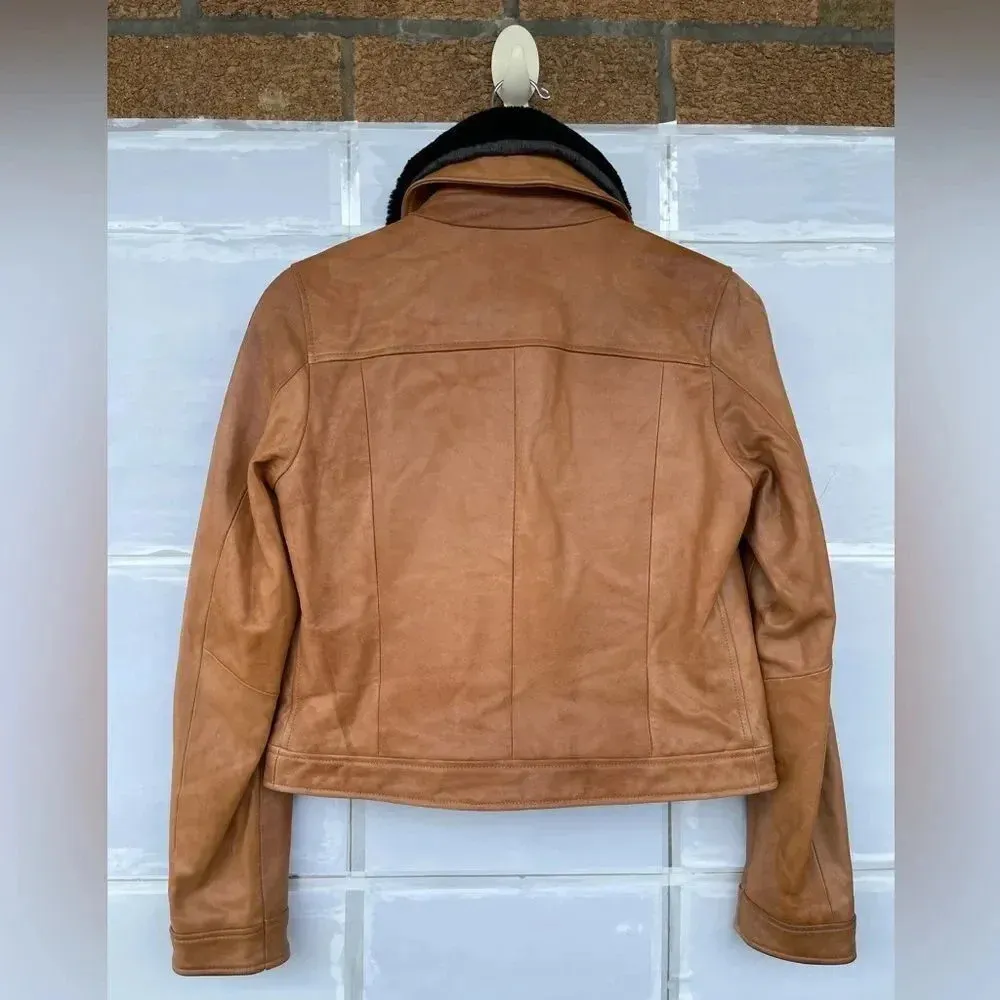 Doma leather lamb tan jacket size medium - Image 10