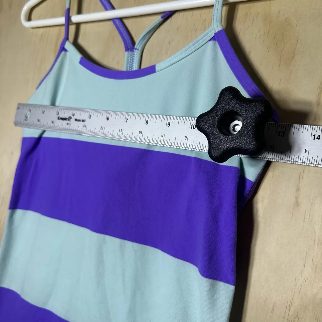 Women's Lululemon Power Y Tank *Luon Light Size 4 - Bold Stripe Power Purple - Image 4
