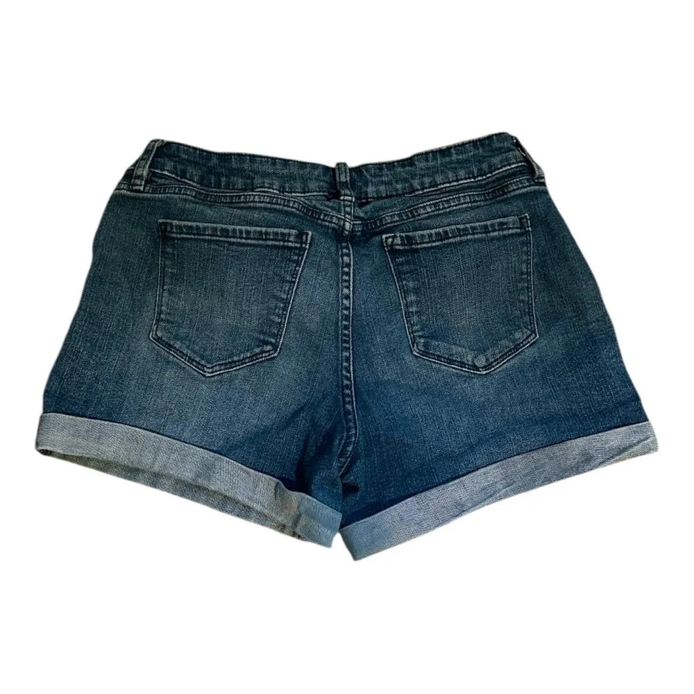 Vintage A.N.A Jean Shorts Size 6 Low Rise Cuffed Blue Y2K Mini grunge vsco jorts - Image 2