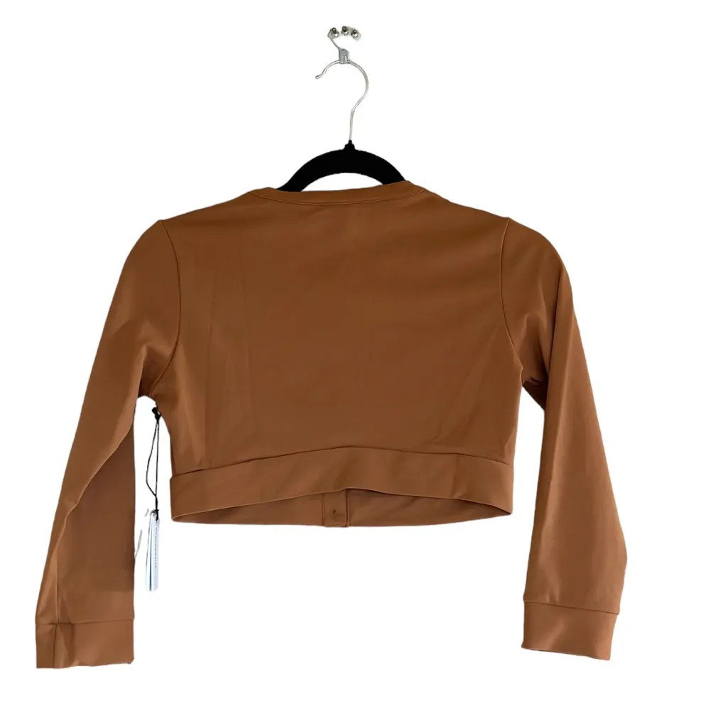 NWT WEWOREWHAT CROPPED CREWNECK CARDIGAN IN GOLD XS - Image 10