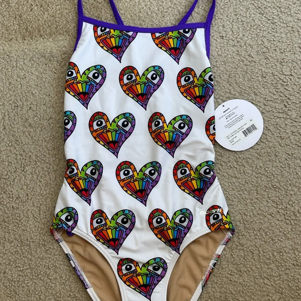 NWT Sporti x Tyler Wallach Exclusive Heart Face Tie Back  Swimsuit - 30 - Image 10