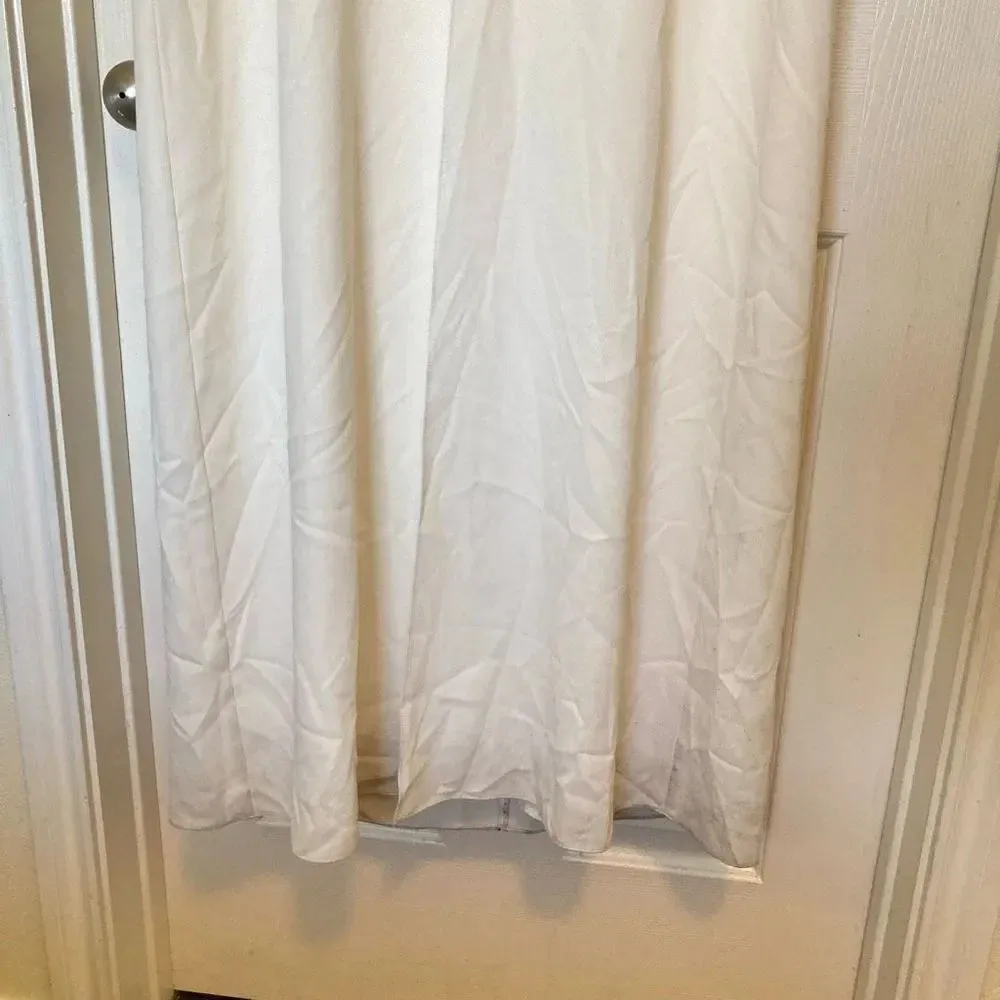 NWT Halston Women's White V Neck Flutter Short Sleeve Maxi Long Dress Size 12 - Image 5