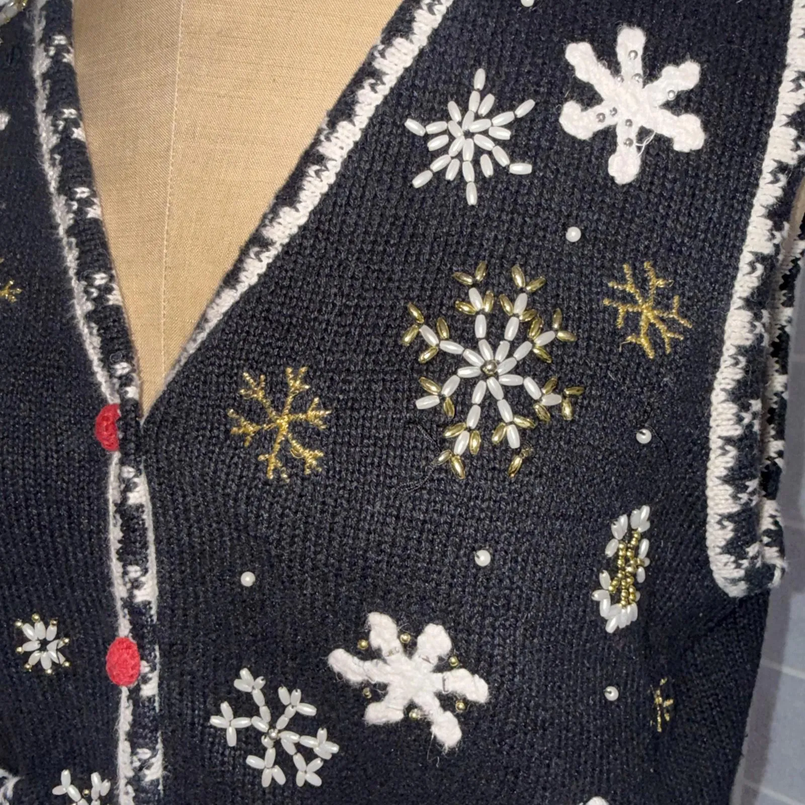 Designers Originals Studio Joy Christmas Sweater Vest Large Scottie Black - Image 11