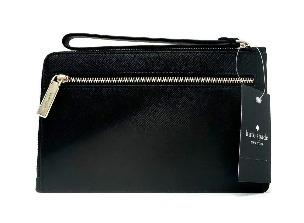 Kate Spade Staci Medium L-Zip Wristlet Wallet in Black Leather wlr00134 - Image 2