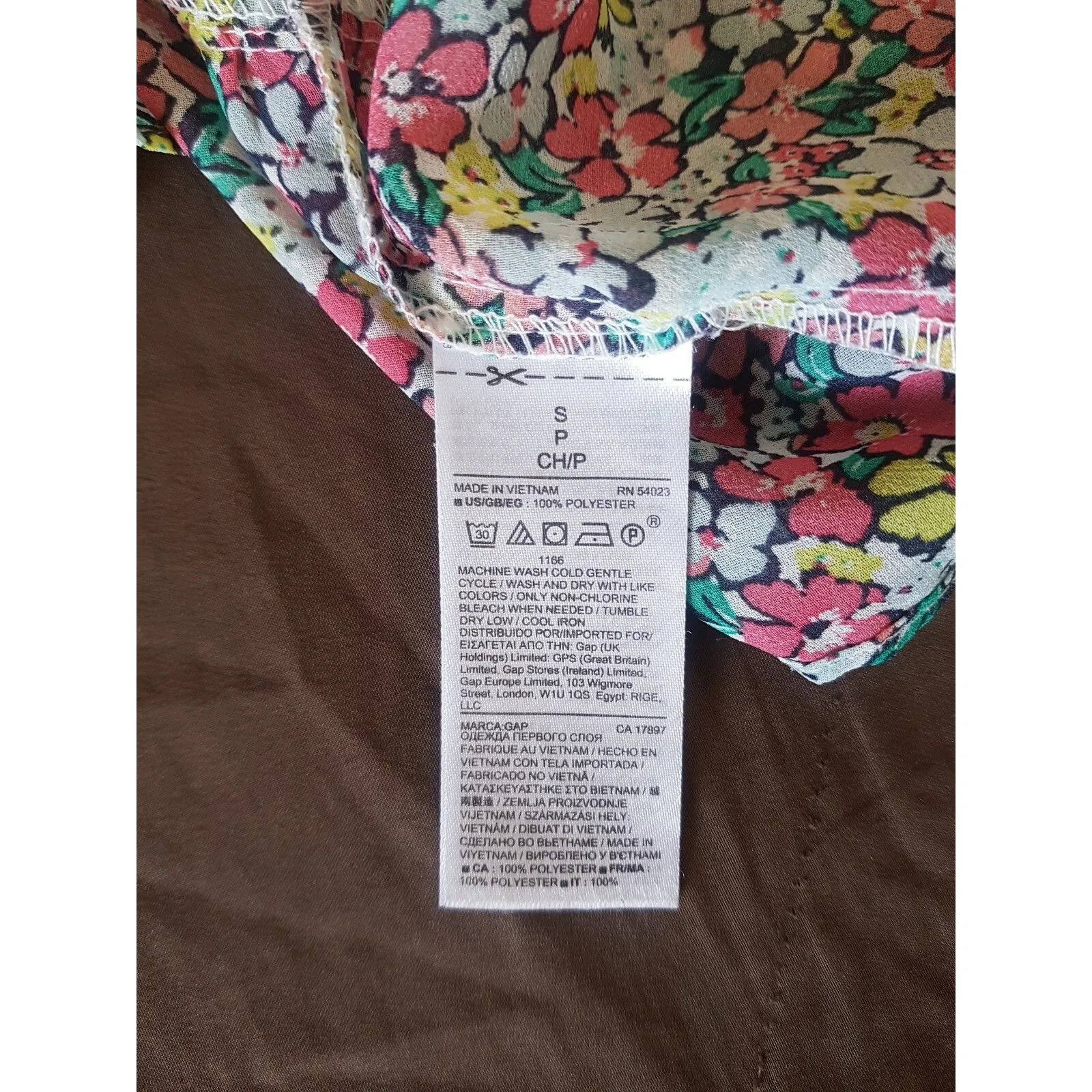 Gap Womens Blouse Sz Small Semi Sheer Ruffle Floral Boho Bohemian Romantic Retro - Image 10