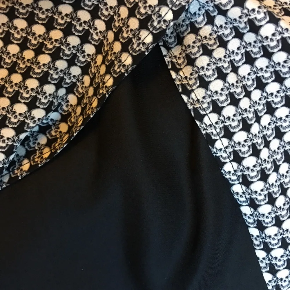 Myne Silk black and white houndstooth skull skater dress size 0 - Image 10