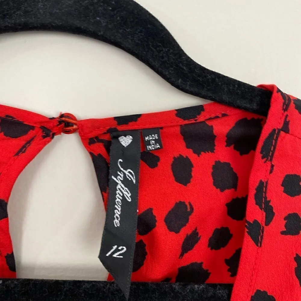 #152 INFLUENCE red and black print romper Red Size 12 - Image 10