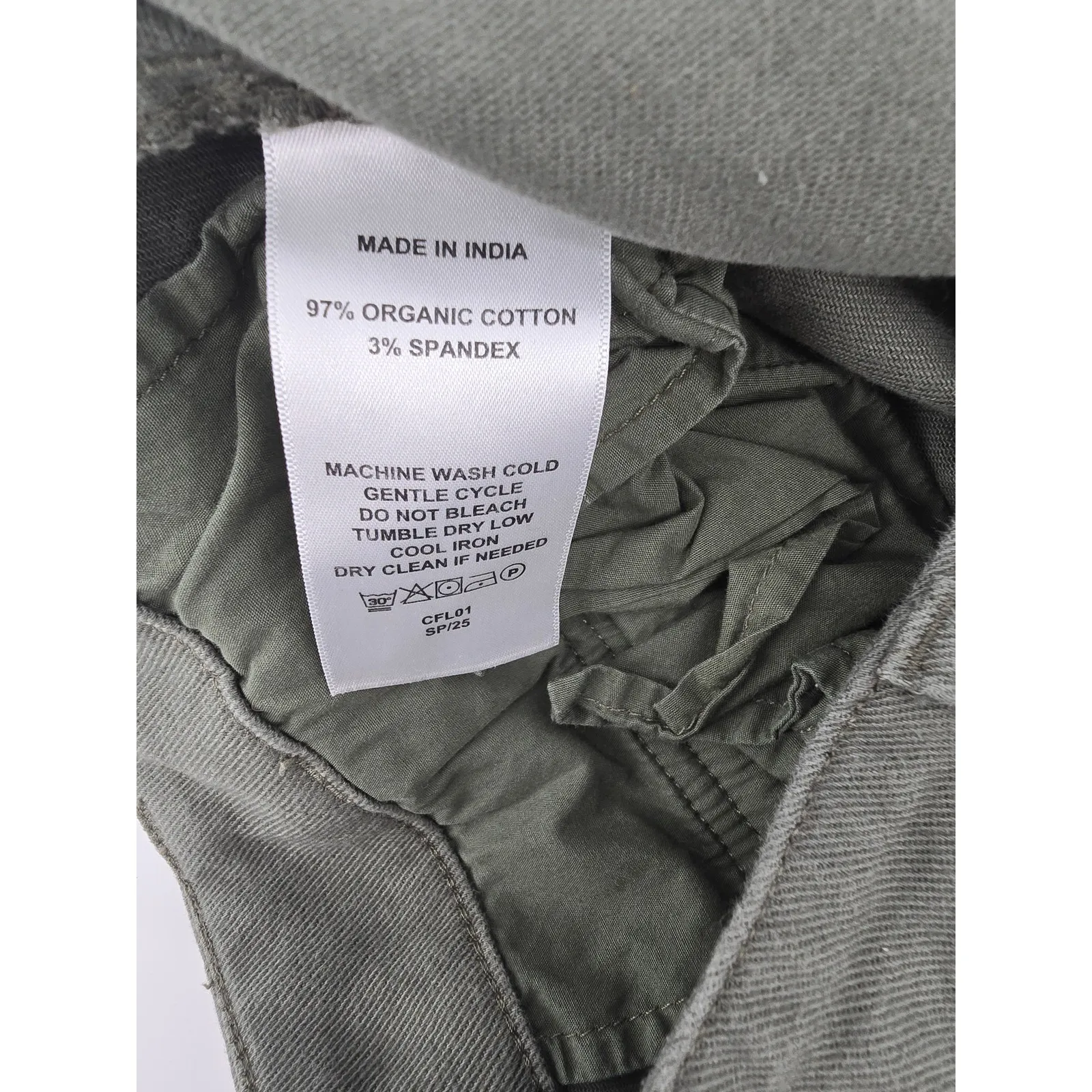 Quince Organic Stretch Cotton Twill Cargo Pants Olive Green Size 12 - Image 4