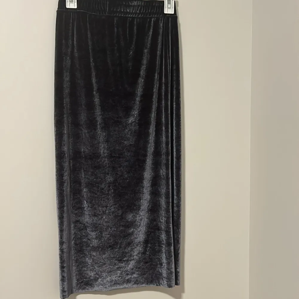 Silence + Noise Urban Outfitters Velvet Suede Gray Knee Length Skirt Size Small - Image 3