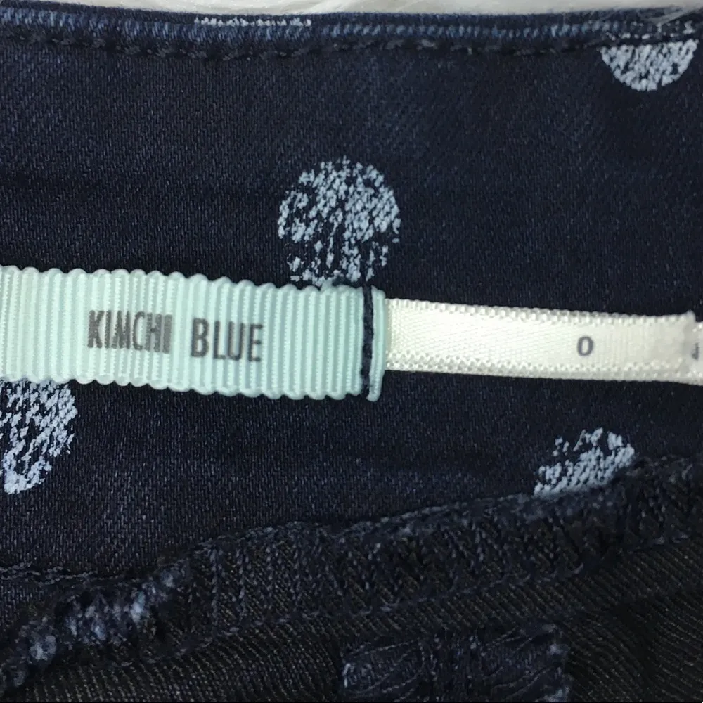 // KIMCHI BLUE Navy Blue Polka Dot High Waist Stretch Shorts 0 - Image 12