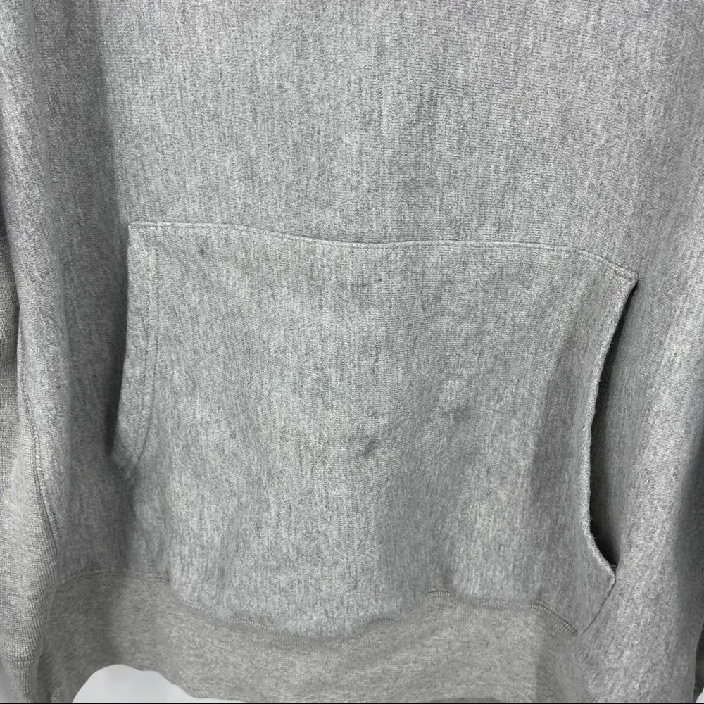 Champion Gray Spellout Vintage Reverse Weave Hoodie SZ 2XL - Image 5