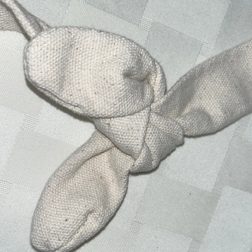 Rae Dunn Cream Tote with Blue Interior - Image 5