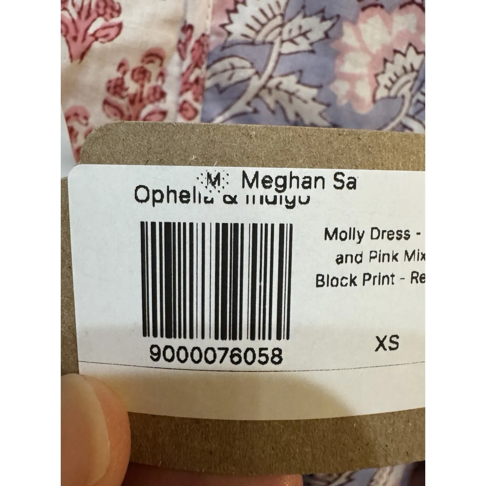 Ophelia and Indigo Pink/Blue Molly Long Sleeve Dress Size XS Floral Boho Prairie - Image 6