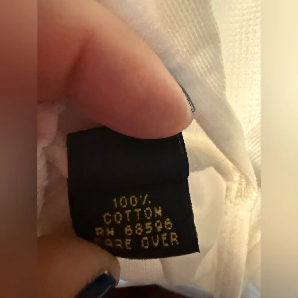 Donna Karan White Button-Down Collared Bodysuit USA Paper Tag Vintage Sz 4 - Image 3