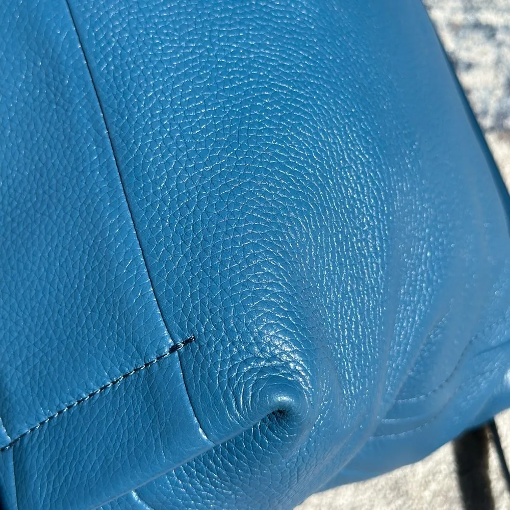 Michael Kors Blue Satchel Leather Purse - Image 8
