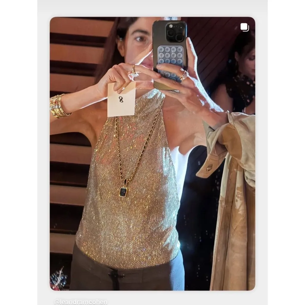 The New Arrivals by Ilkyaz Ozel Angela Top in Elmas 36 Womens Crystal Tank Silver Size undefined - Image 11