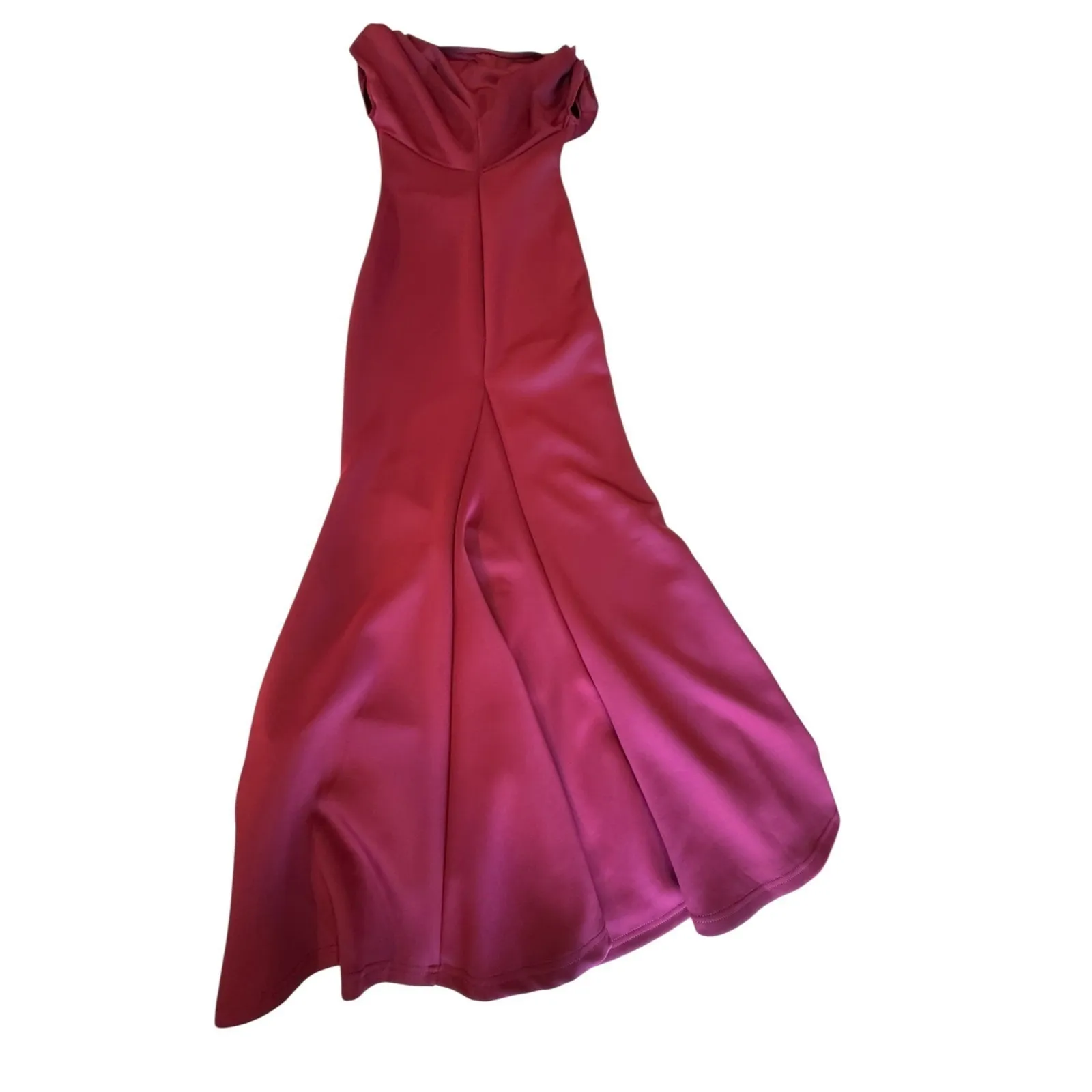 Tik Tok Womens Red Maxi Dress Cowl Neck Sleeveless Party Cocktail Evening Gown S - Image 3