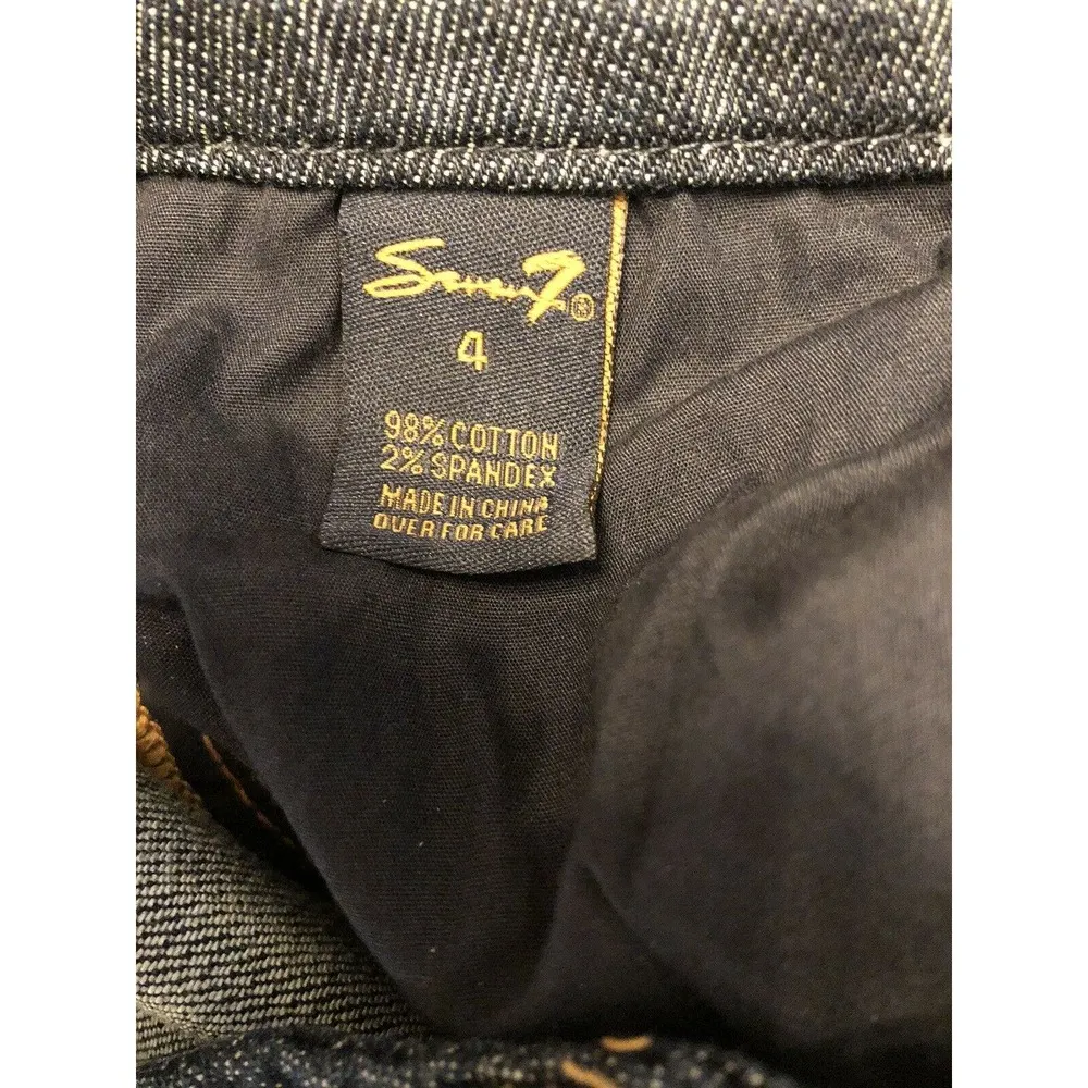 Seven 7 Jeans Womens Size 4 Bootcut Dark Wash Embroidered Pockets Spandex - Image 5