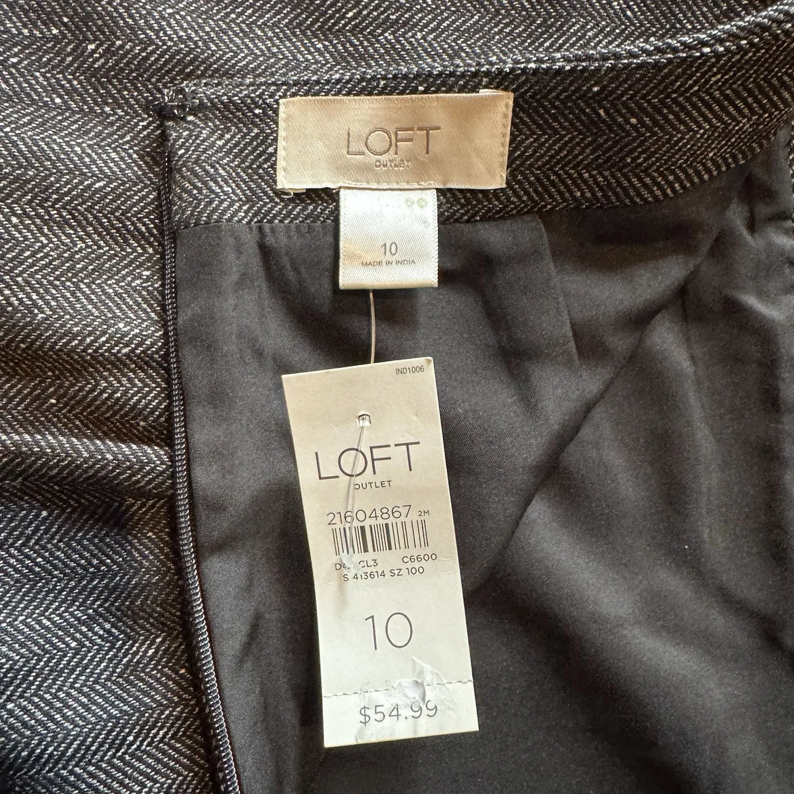 NWT Loft Pencil Skirt Womens Size 10 Brown Tweed Straight Lined NWT - Image 5