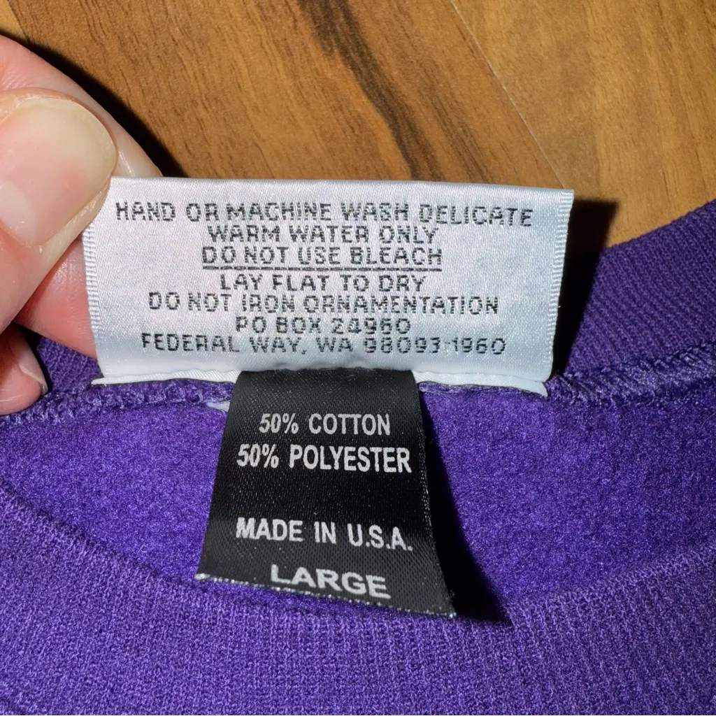 Christine Alexander Red hat society‎ purple sweatshirt rhinestone design large - Image 4