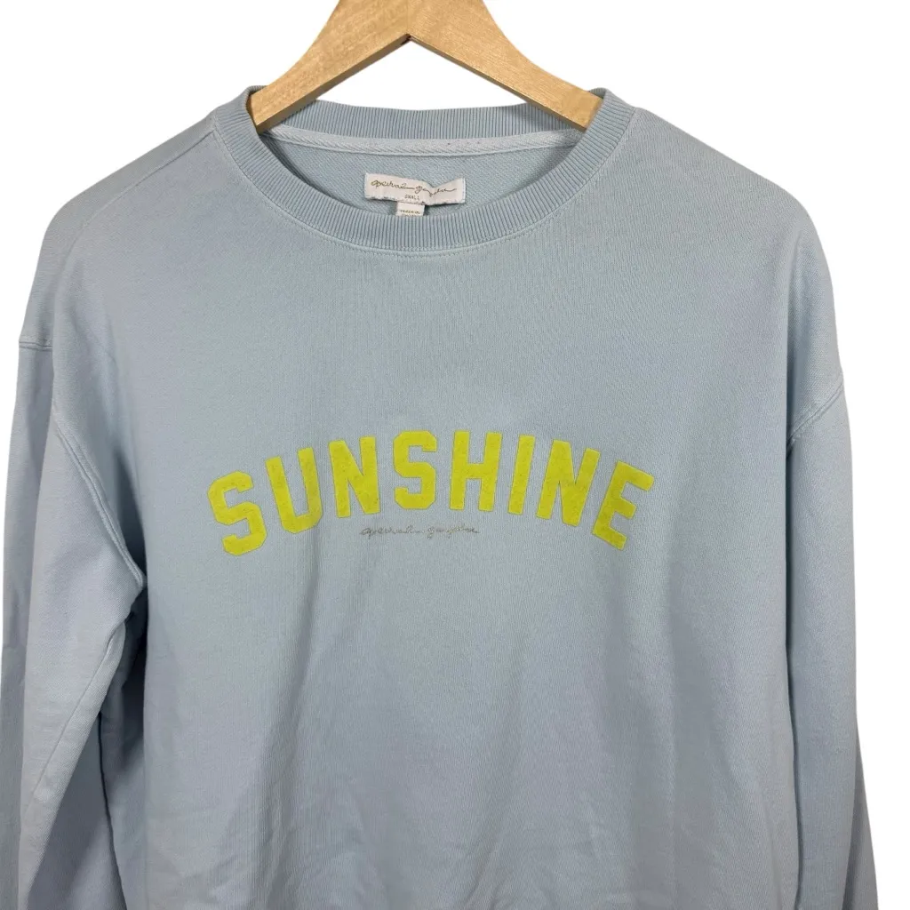Spiritual Gangster Women’s Sunshine Mazzy Crewneck Pullover Blue/Yellow S - Image 3