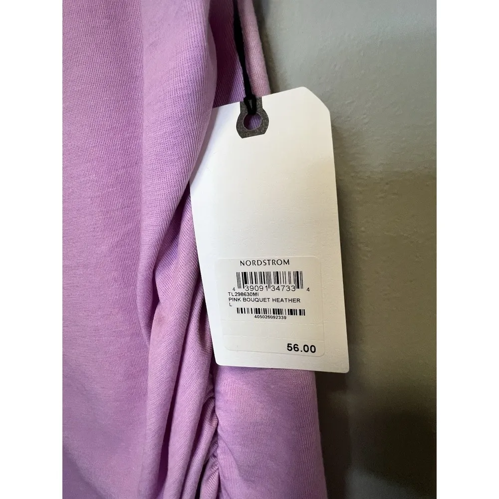 Leith Women's Sleeveless Body con Dress Pink Bouquet Heather Rouched Large NWT! - Image 3