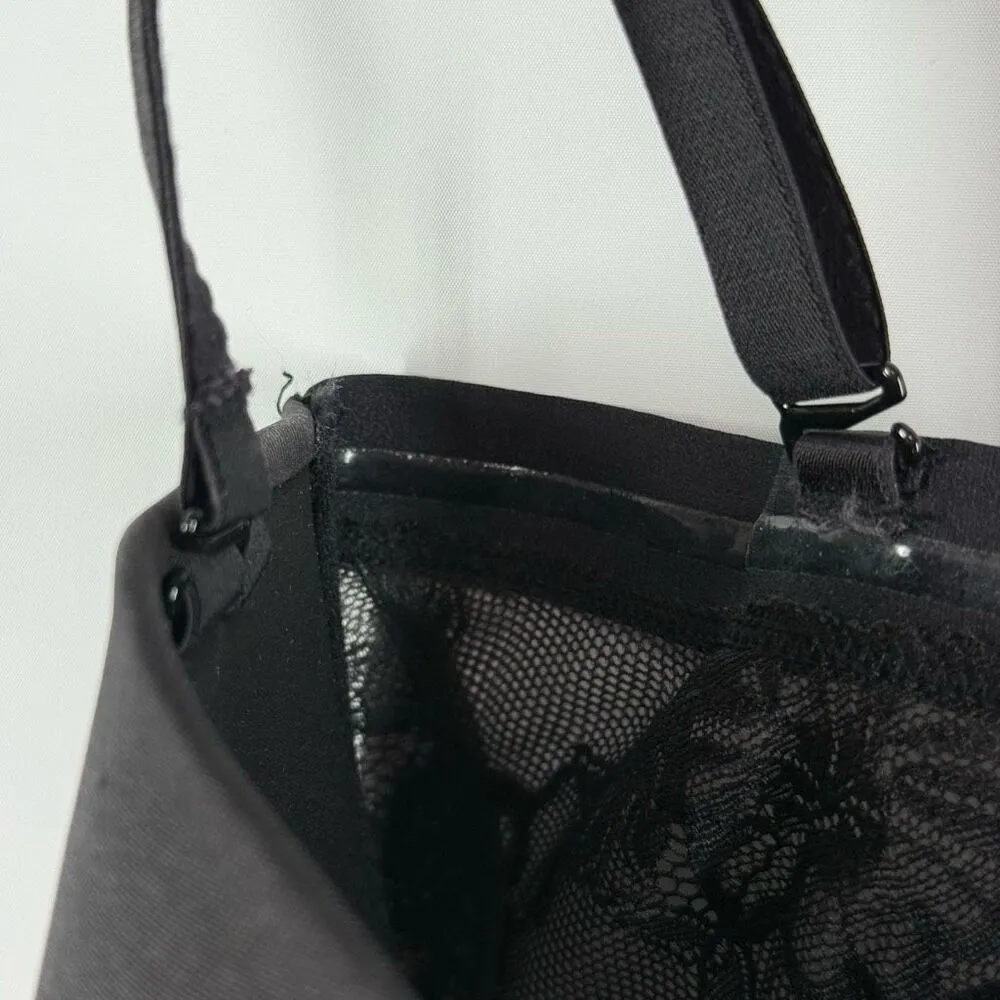 Maidenform Multiway Black Lace Push-Up Strapless Bra Size 36DD - Image 7