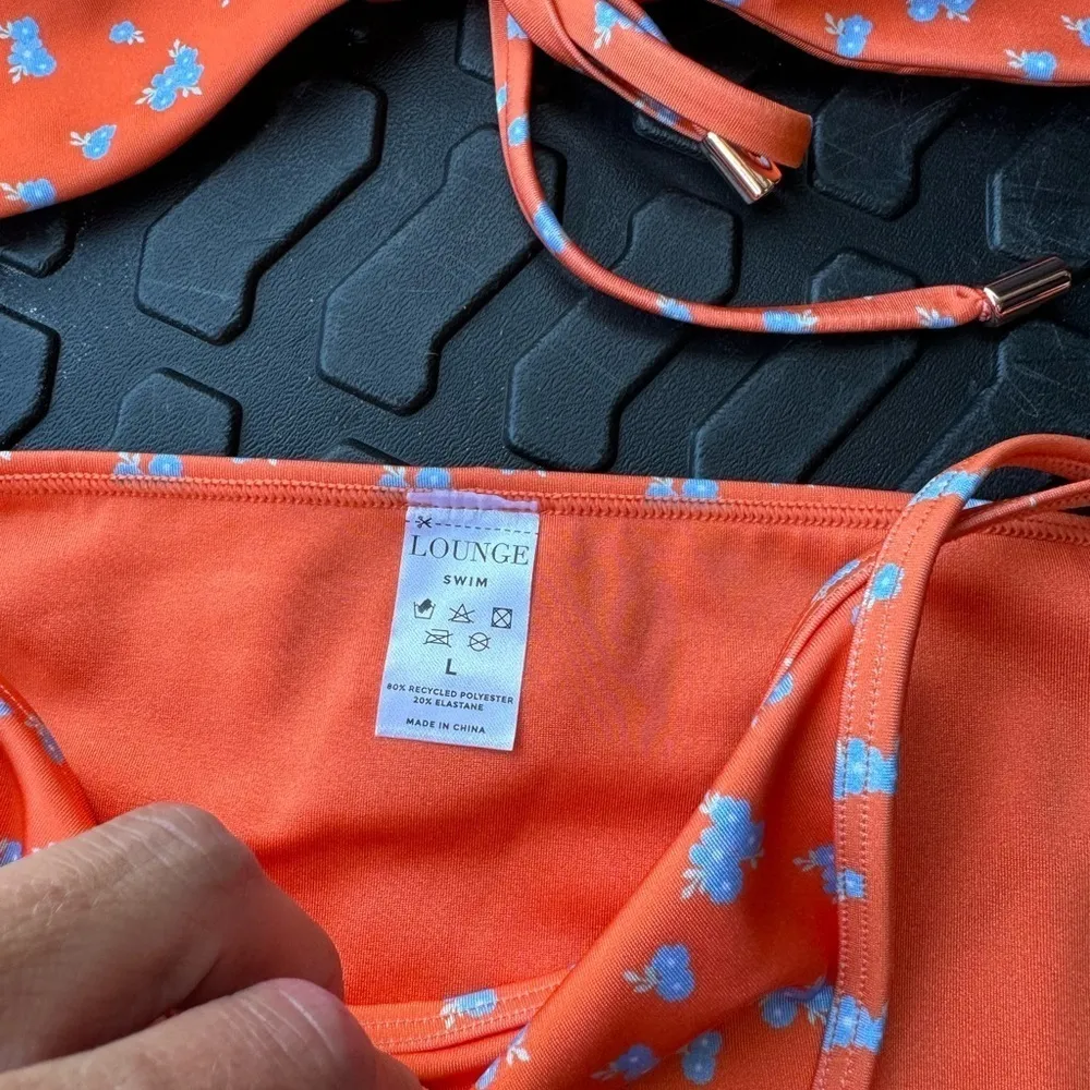 NWT orange floral bikini L/M - Image 5