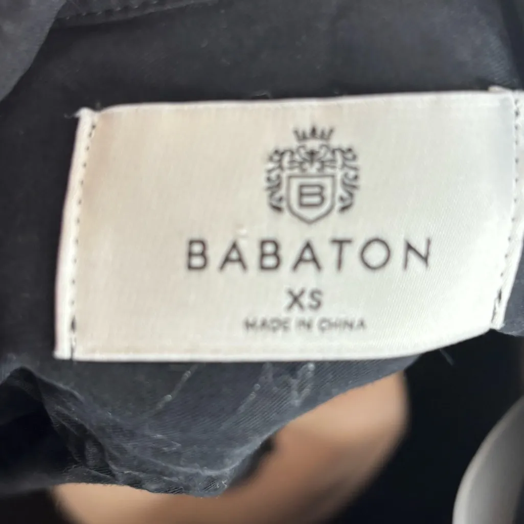 Aritzia Babaton Button Utility Shirt Top Roll Tab Sleeves black size XS - Image 3