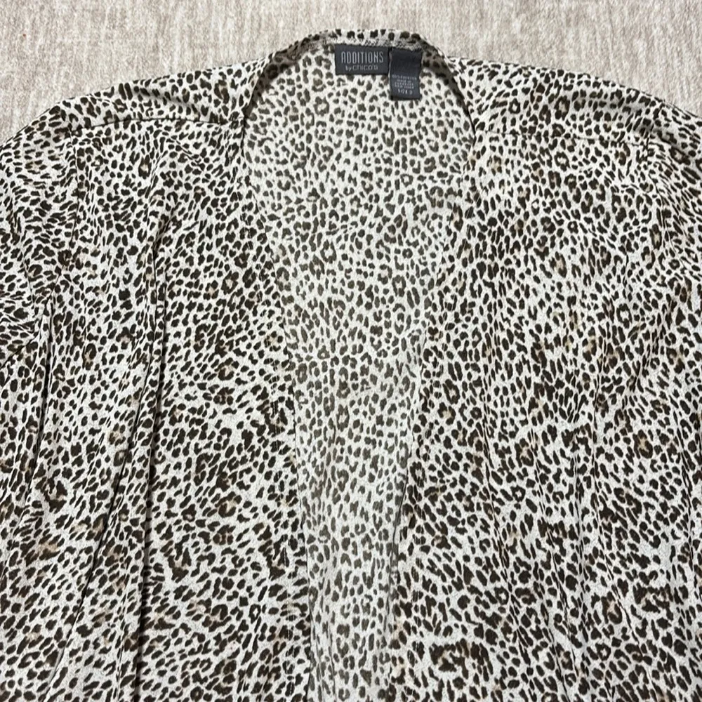 Chico's 3 16 XL Cheetah leopard print Summer cardigan lightweight Additions - Image 2