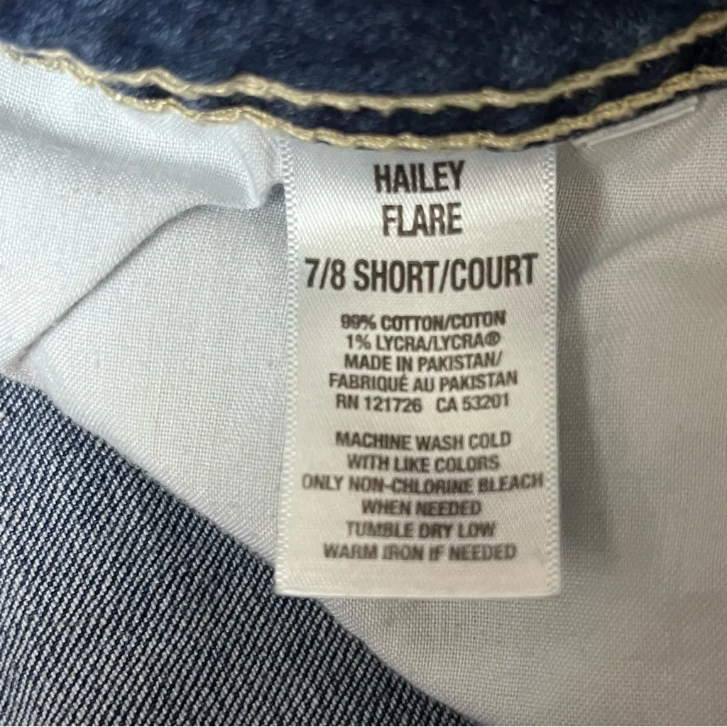 Aeropostale Y2K Low Rise Hailey Flare Jeans Womens 7/8 Short Blue Preppy Boho - Image 8