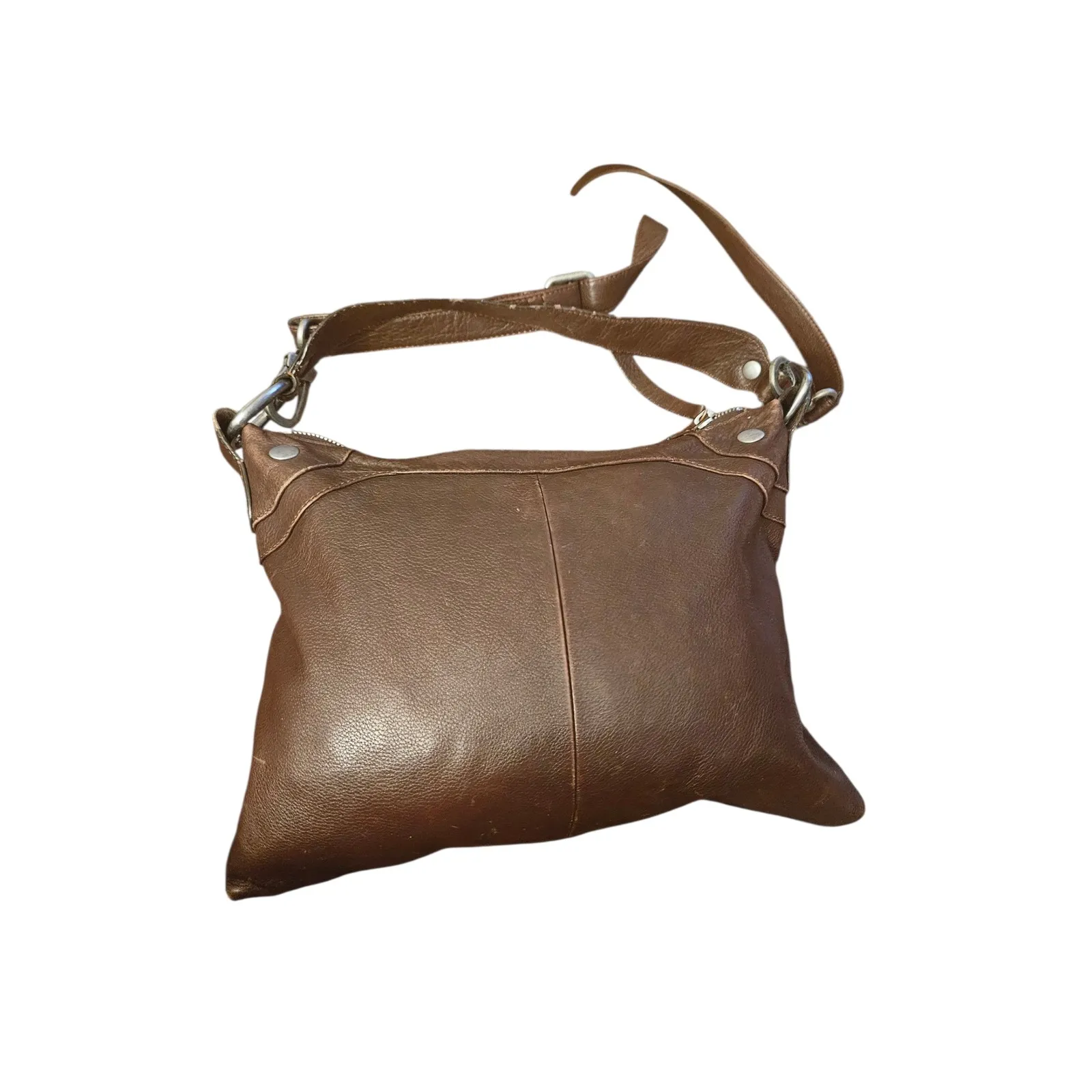 HOBO INTERNATIONAL Brown Leather Shoulder Crossbody Bag Purse - Image 5