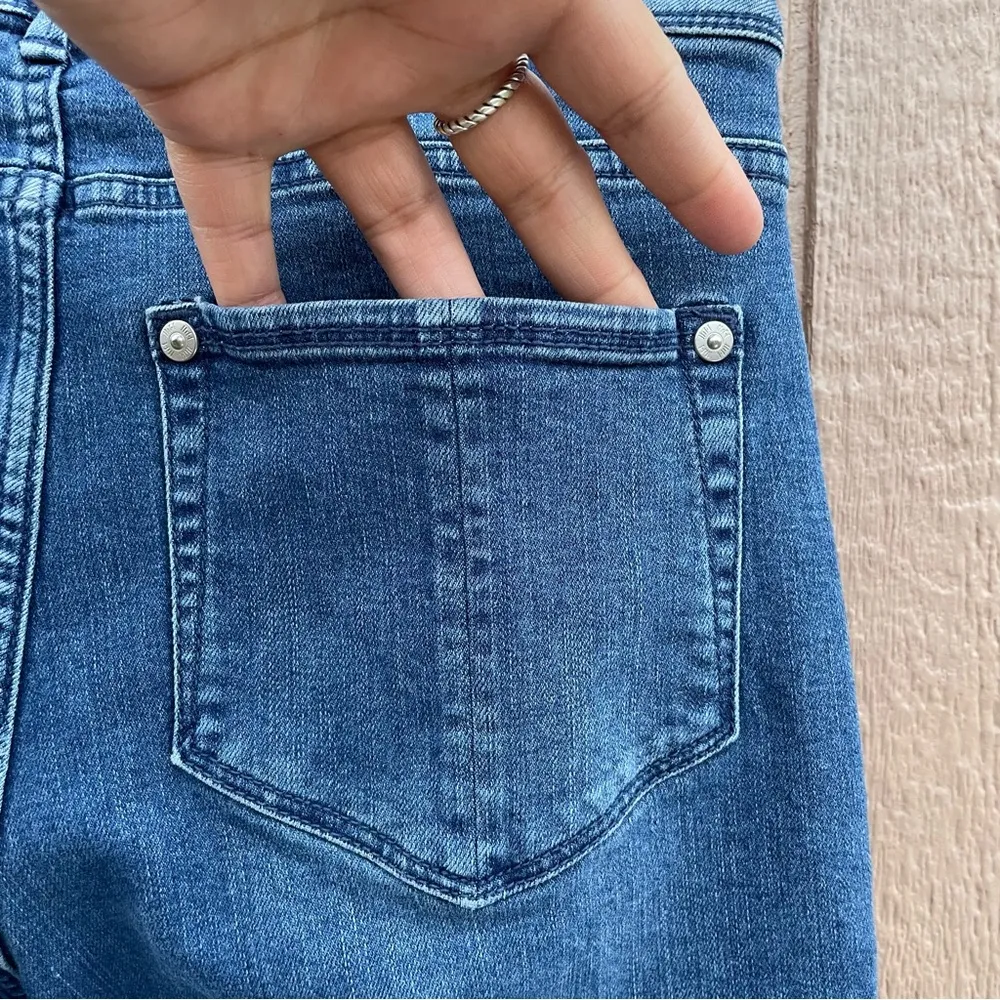 J Jill Womens Jeans Blue Denim Kick Flare Ankle Minor Distressing Stretch 4 - Image 8