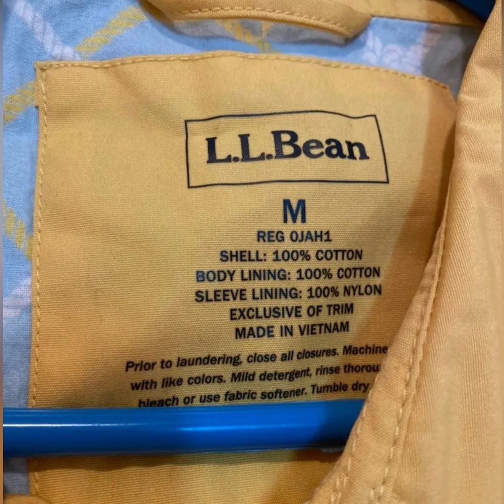 L.L. Bean Yellow Button Up Cotton Long Sleeve Jacket Women's Size M - Image 4