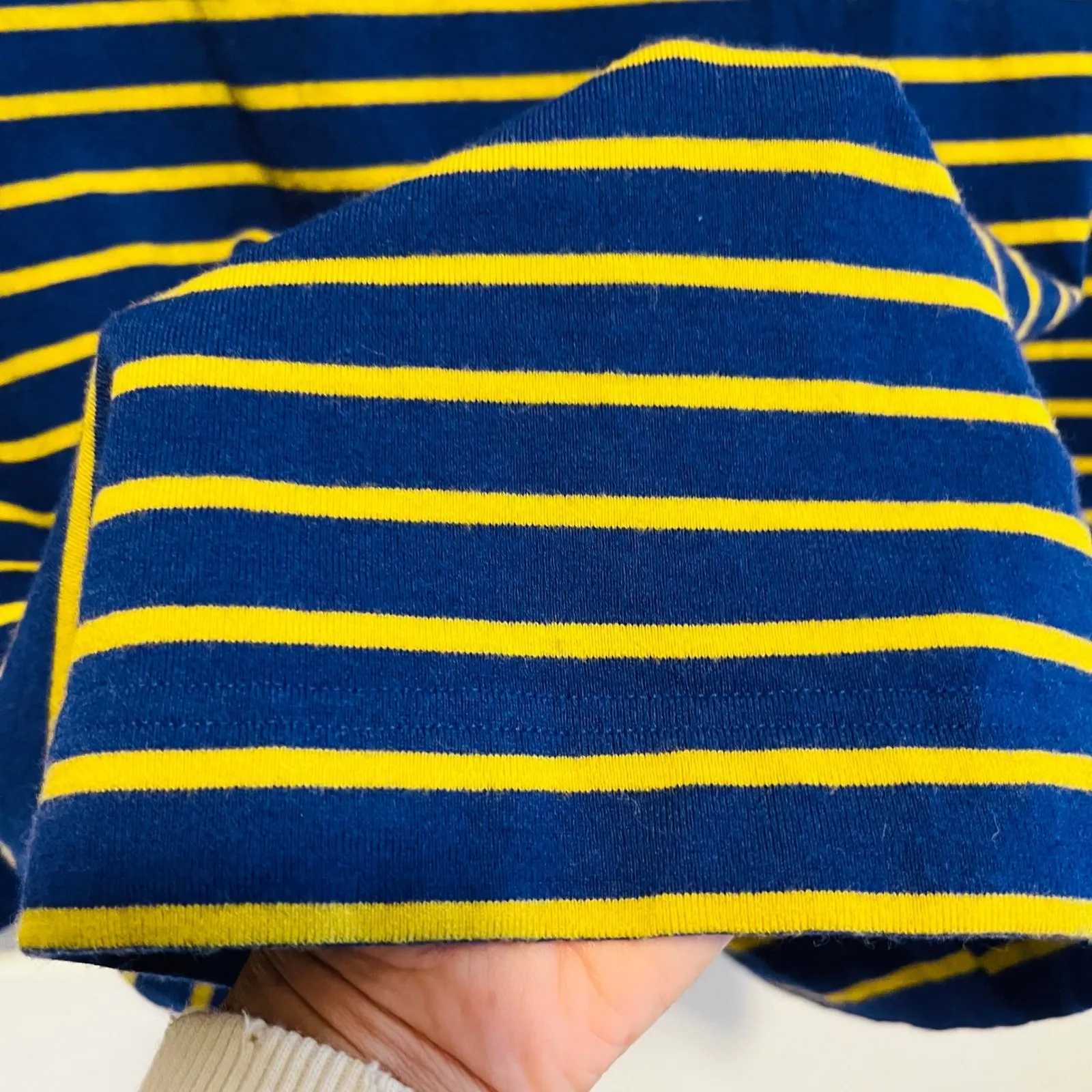 Vintage Gianni Versace Blue Yellow Stripe Long Sleeve Knit Top Made in Italy - Image 10