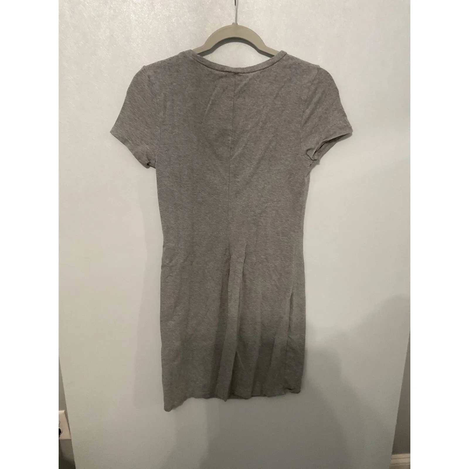 Old Navy Gray V Neck Short Sleeve T Shirt Dress Women's Size Small Casual Basic - Image 3
