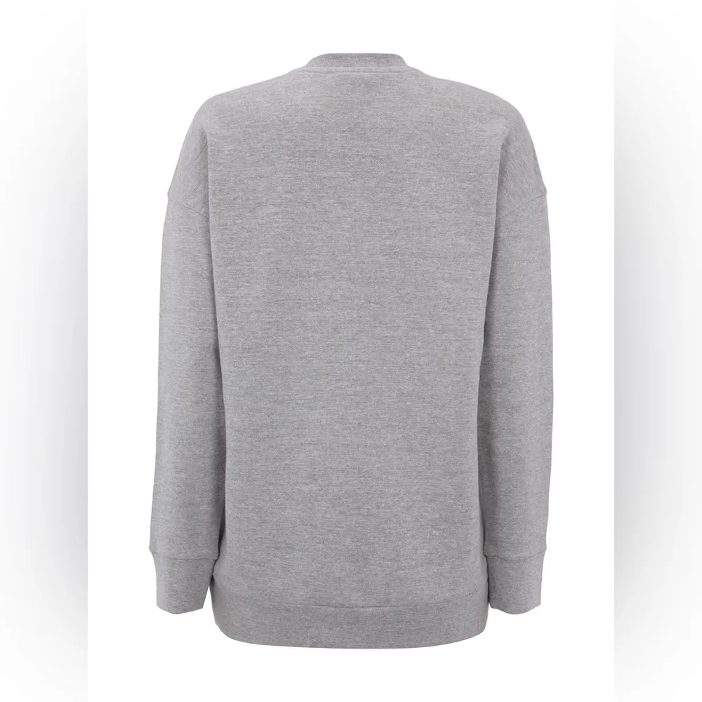 Pinko Italy Grey Embellished Sweatshirt Pullover Sweater Large Gray - Image 3