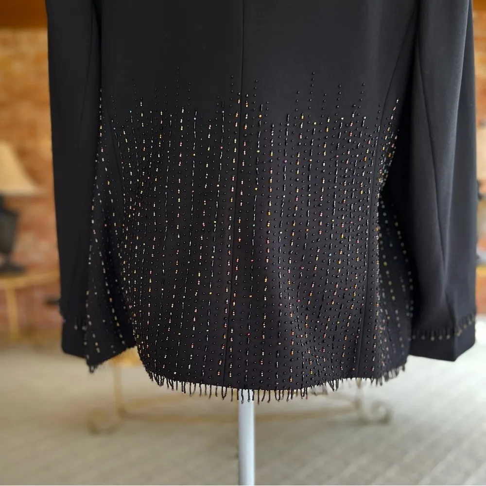 John Meyer of Norwich Blazer Beaded Fringe Black 22W Cocktail Holiday Party Chic - Image 11