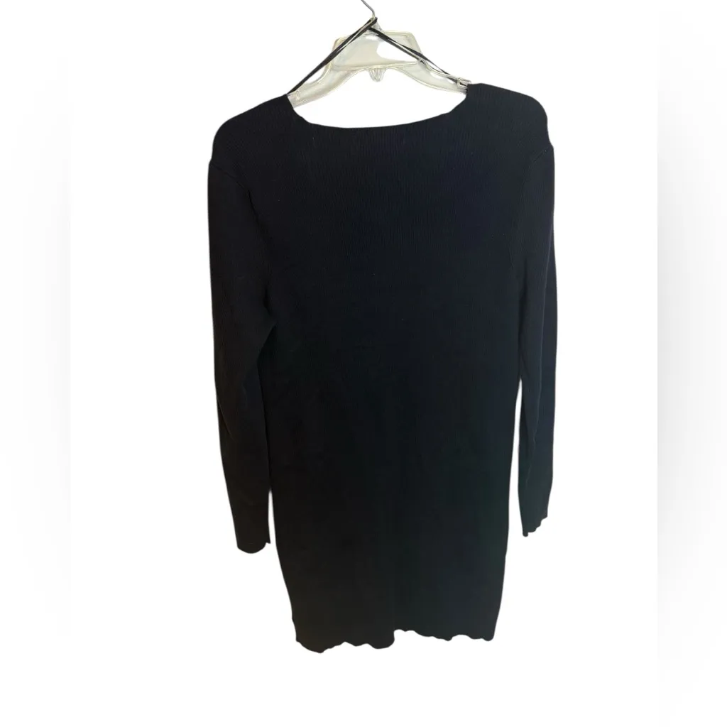 Michael Michael Kors Black and Tan Colorblock Long Sleeve V - Image 2