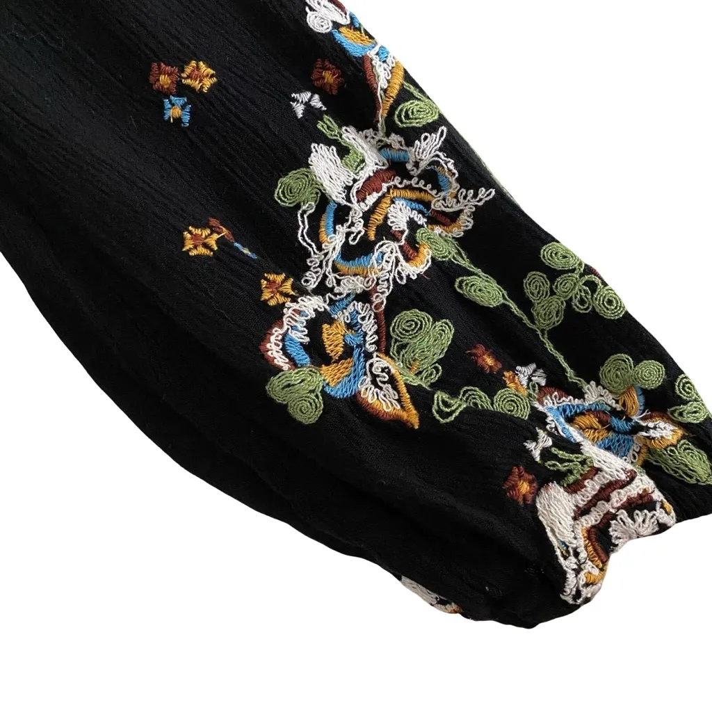 Free People Oxford Embroidered Mini Dress S Women Casual Long Sleeves. - Image 5