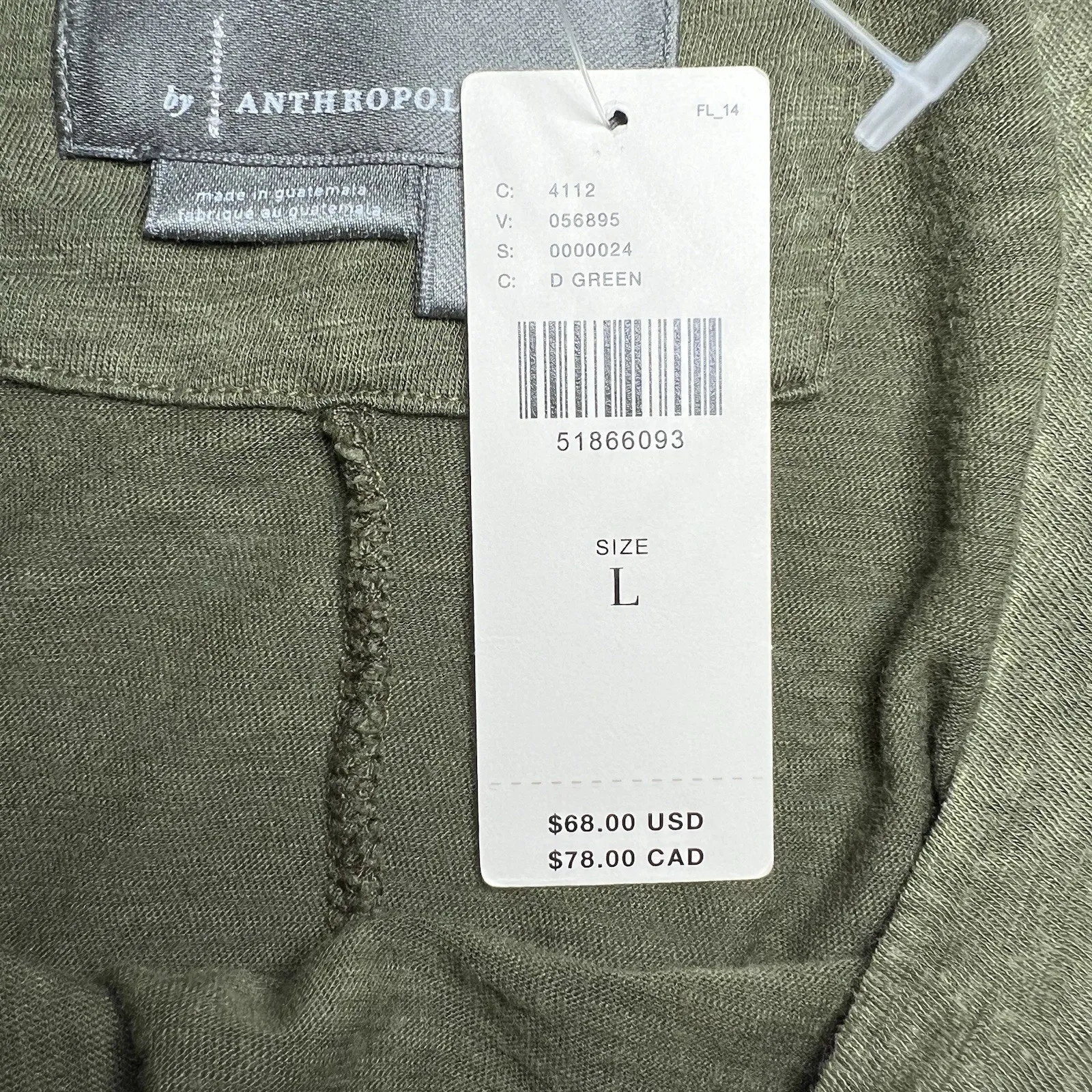 Anthropologie Jolie‎ Twist Knot Green Tunic Short Sleeve Shirt Womens Size Large - Image 5