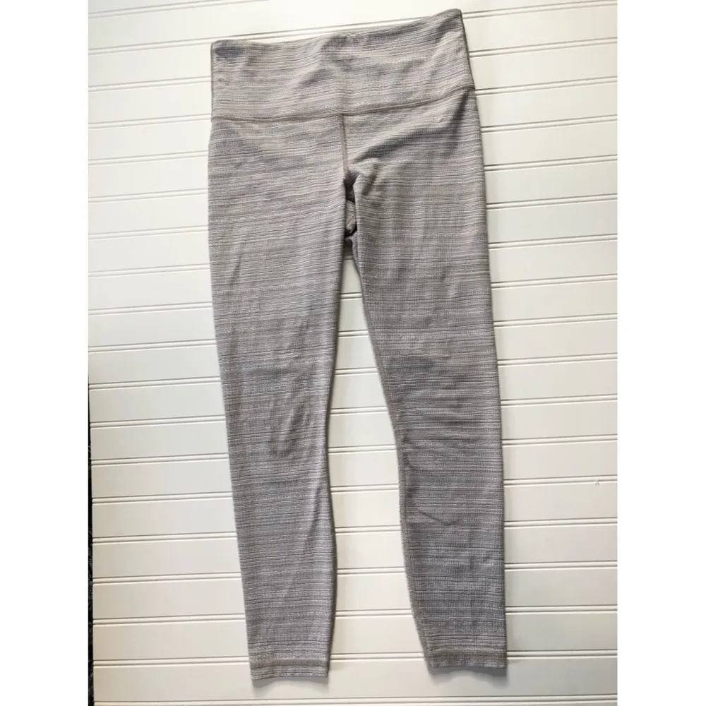 Athleta Chaturanga Jaquard White Cream Leggings M - Image 10