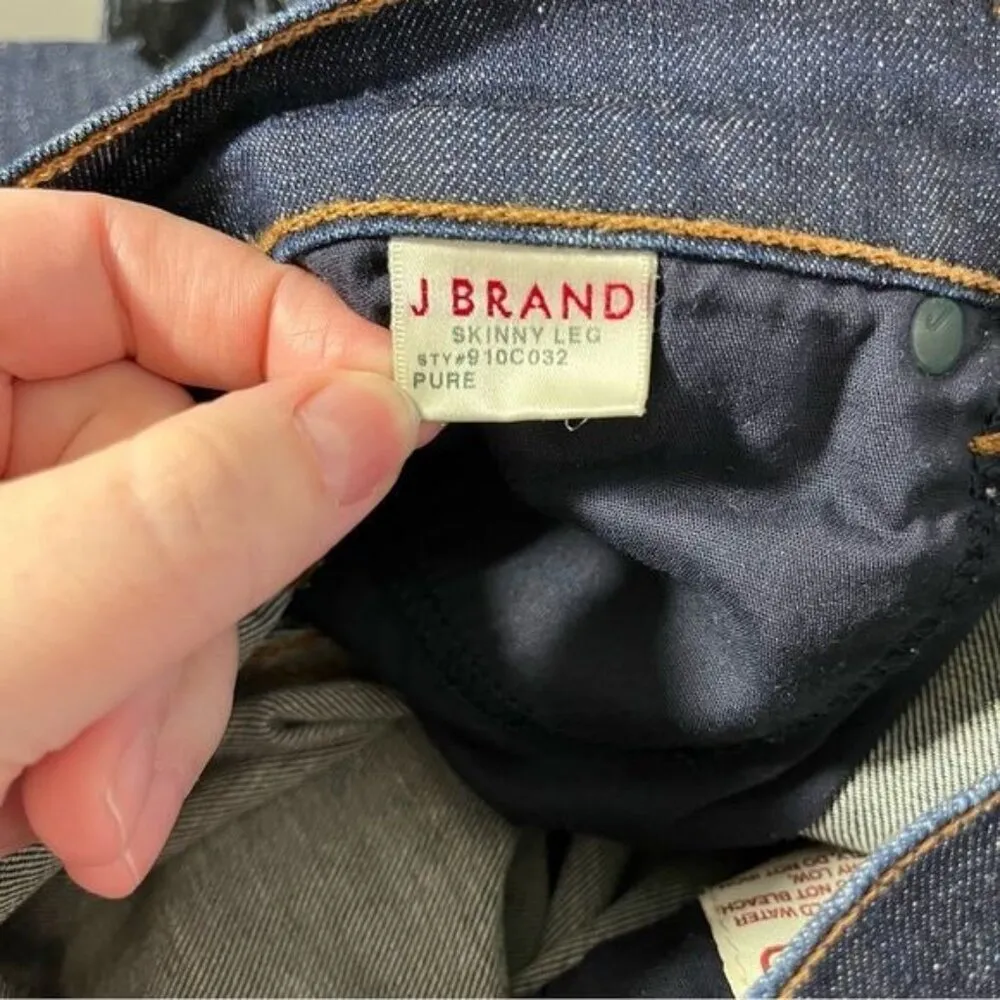J Brand low rise skinny leg blue denim jeans pure dark wash size 25 - Image 9