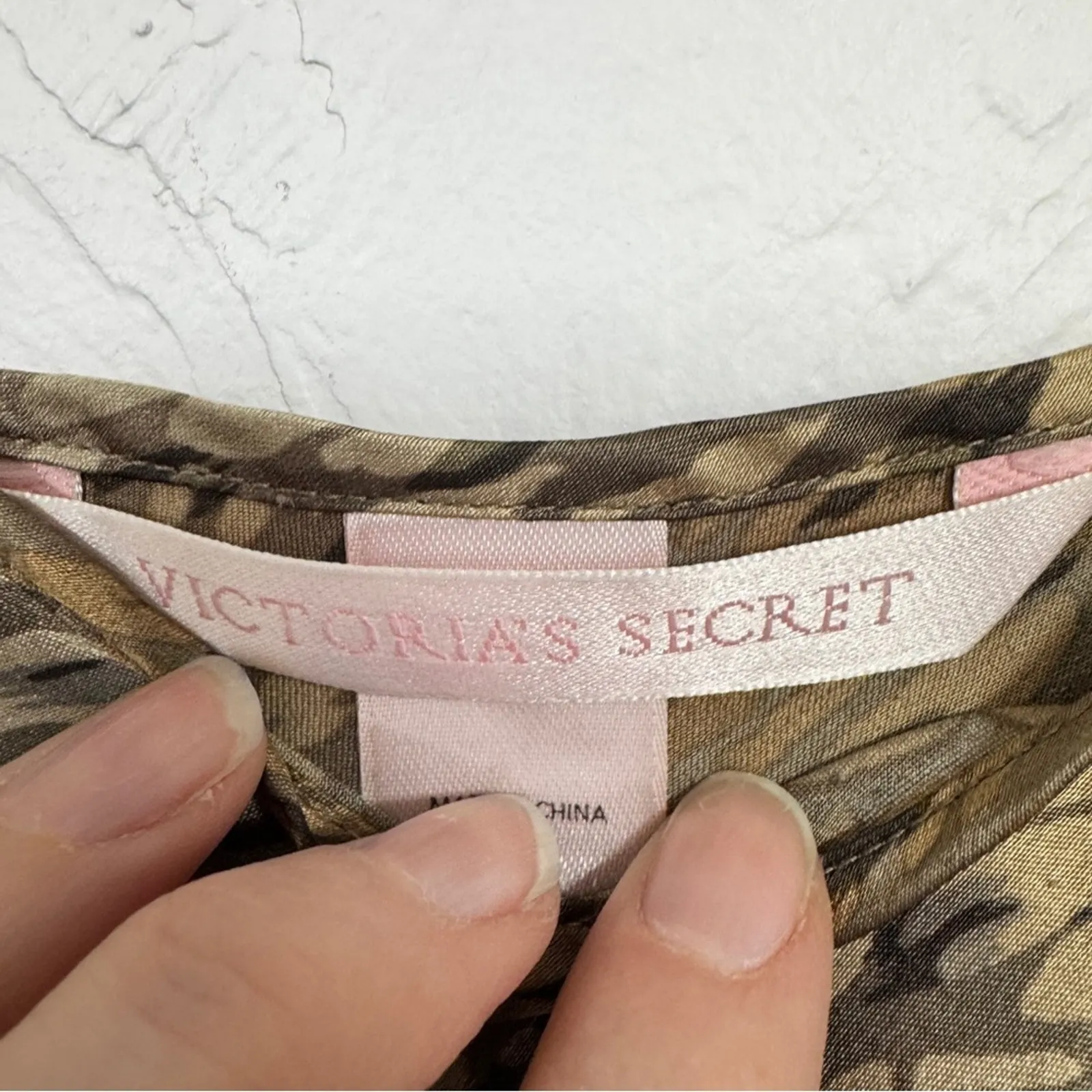 Victoria Secret Brown Animal Print Camisole Tank Top Women’s M Glam Satin Blouse - Image 4