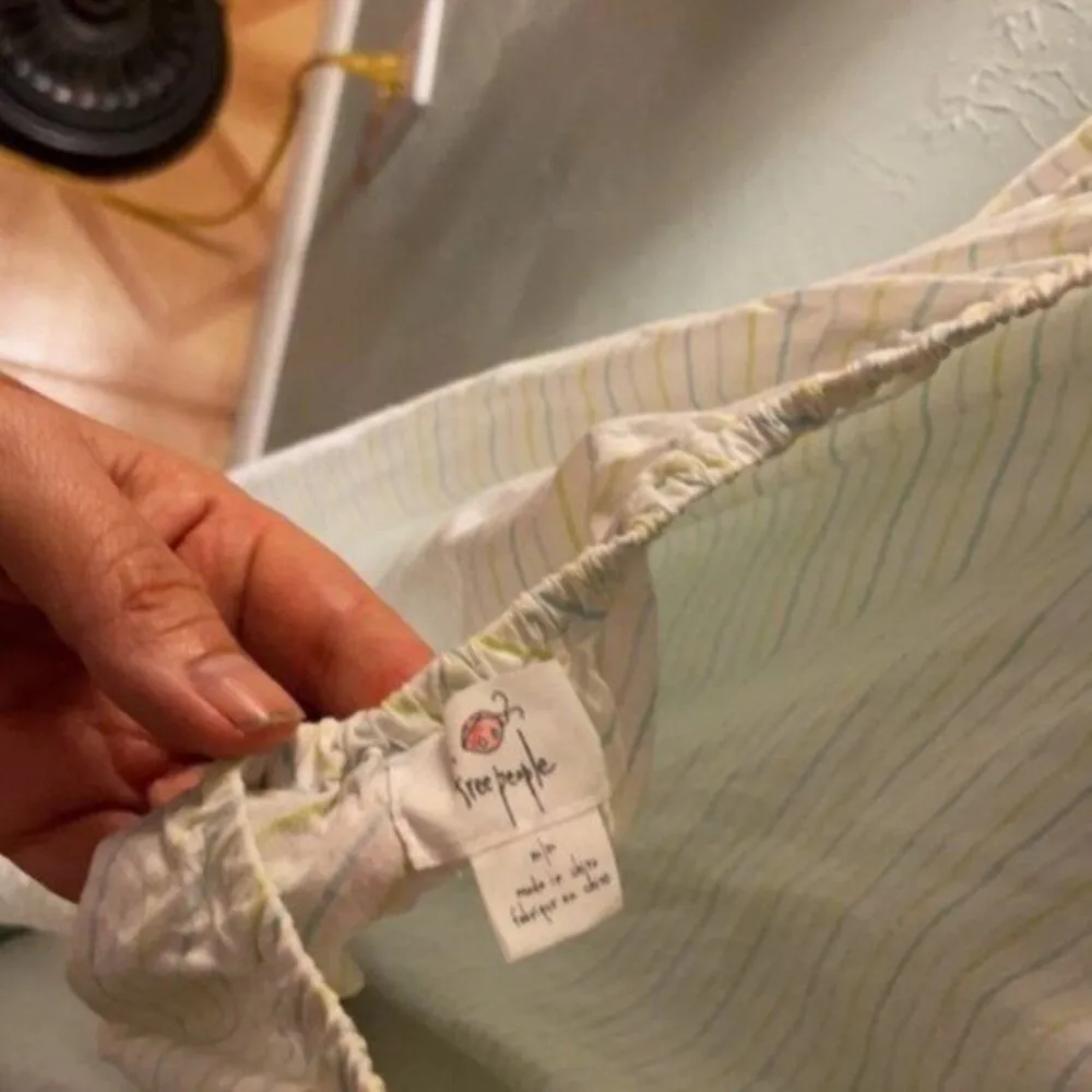 Vintage Free People white and green baby doll dress M - Image 6