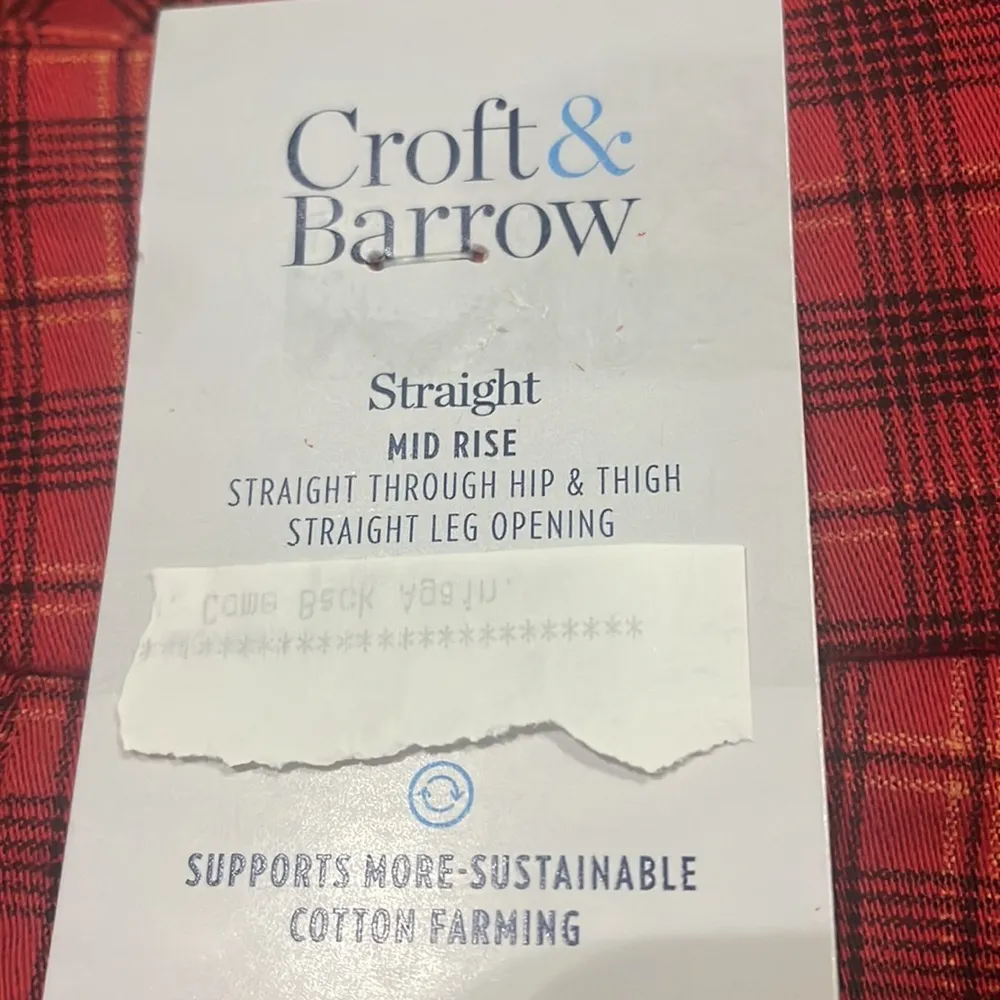 Women’s Hipster 💌 Red Pull On Plaid Stretch Pants Straight Fit 18W Grunge - Image 4