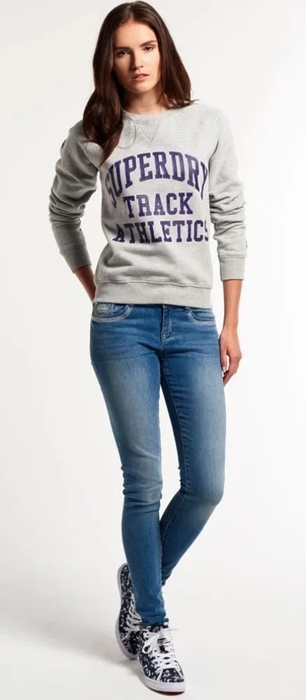 Superdry women's Athletics crew neck sweatshirt size small - Image 1